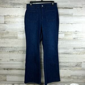 Ann Taylor womens Sz 4 boot cut front pocket cotton jeans flat front Wide Leg